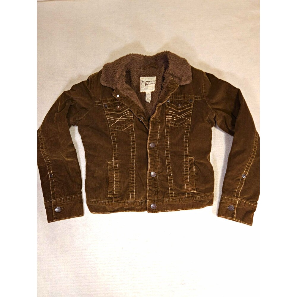 Aéropostale Campagnie Generale Women's Brown Faux Shearling Lined Jacket Size L